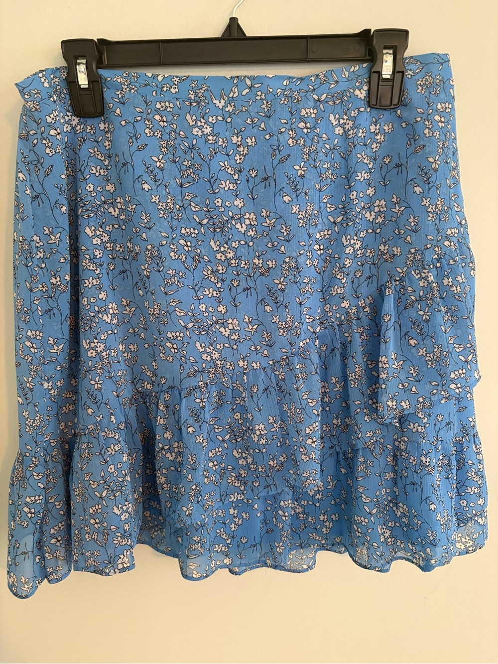 Banana Republic Blue Floral Tiered Skater Skirt